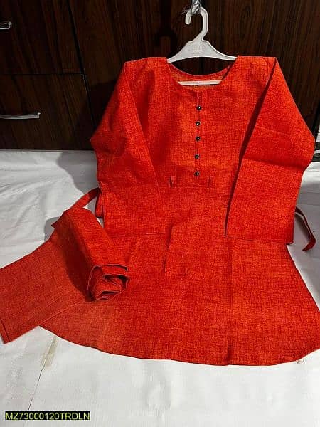 2' Pcs women stitched khaddar plain suit 3