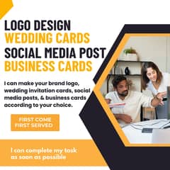 Logo, business cards, wedding cards, social media posts designer.