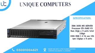 IBM 3650 M5 SERVER Processor E5-2680 V3 Ram 32gb x 4 units total 128g 0