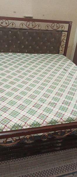 iron bed with mattress available 2