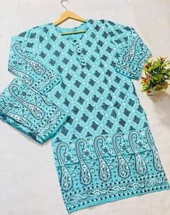 2 PC women's stitched Lawn printed suit 0