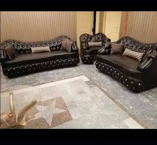 BLACK SOFA SET REXINE URGENTLY SALE 0