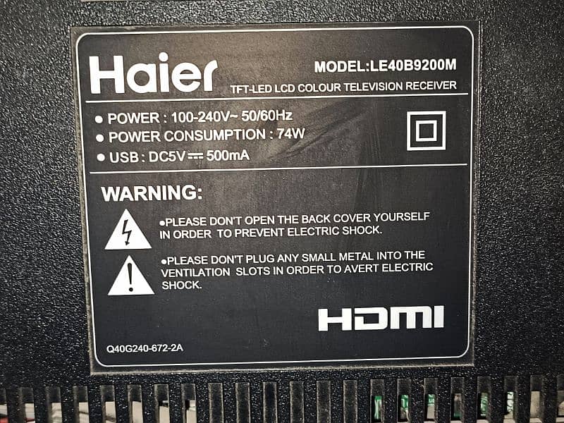 Haier full HD 1080 40" LED TV 4