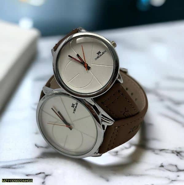 Analogue leather straps watch for couple 1
