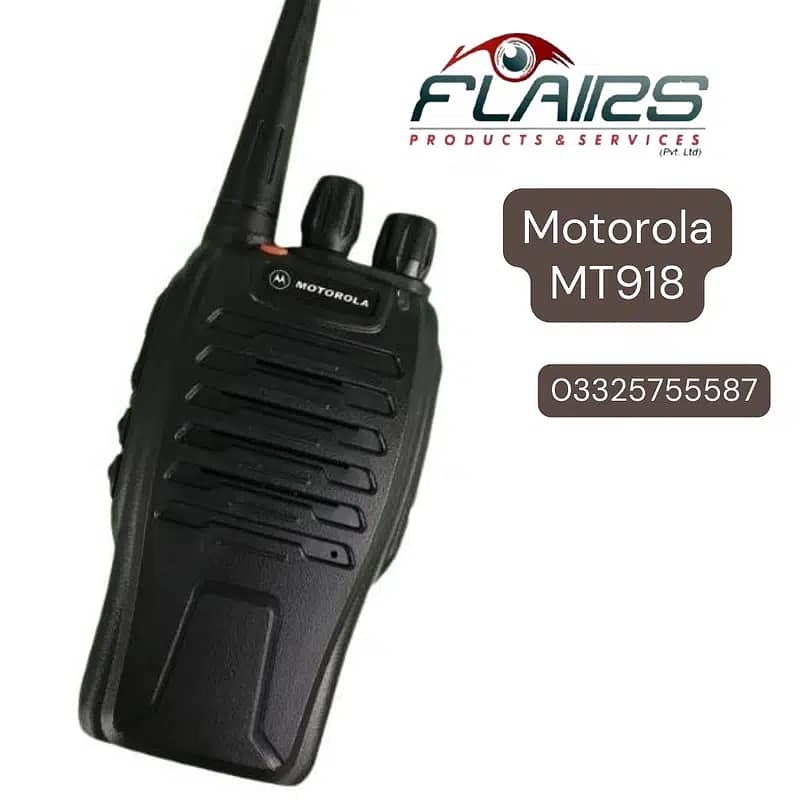 Motorola MT-918 Two-Way radio walkie talkie set, long range wireless 0