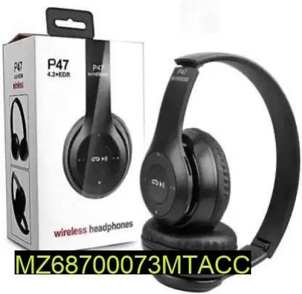 wireless sterio headphones,Black  Free Cash on Delivery 0