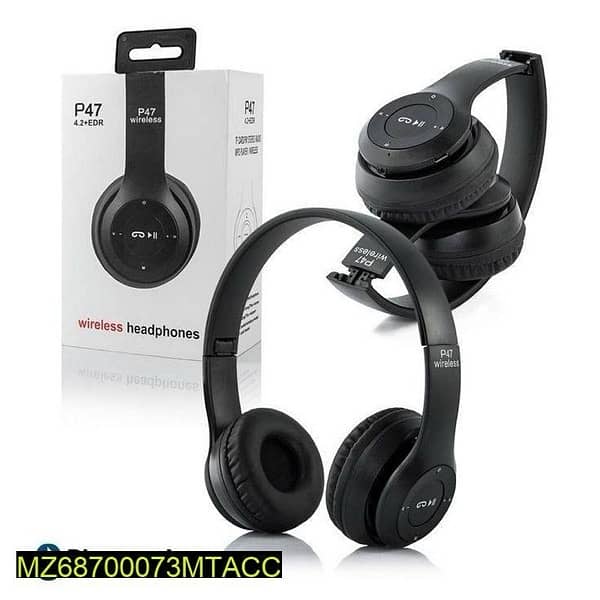 wireless sterio headphones,Black  Free Cash on Delivery 2
