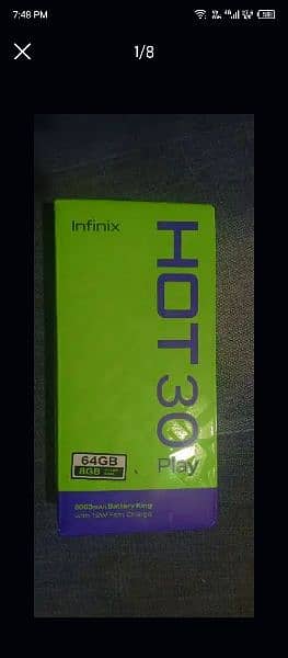 Infinix hot 30 Play 4+4GB Ram 64GB Storage 1