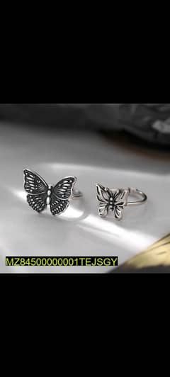 Butterfly Adjustable Silver Ring For Girls