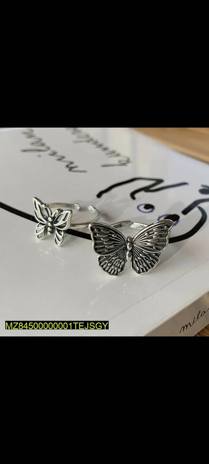 Butterfly Adjustable Silver Ring For Girls 1
