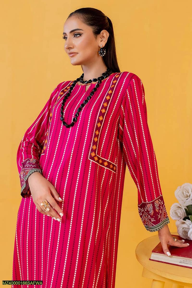 Elegance Awaits with Safwa's Unstitched Viscose Shirt! 2