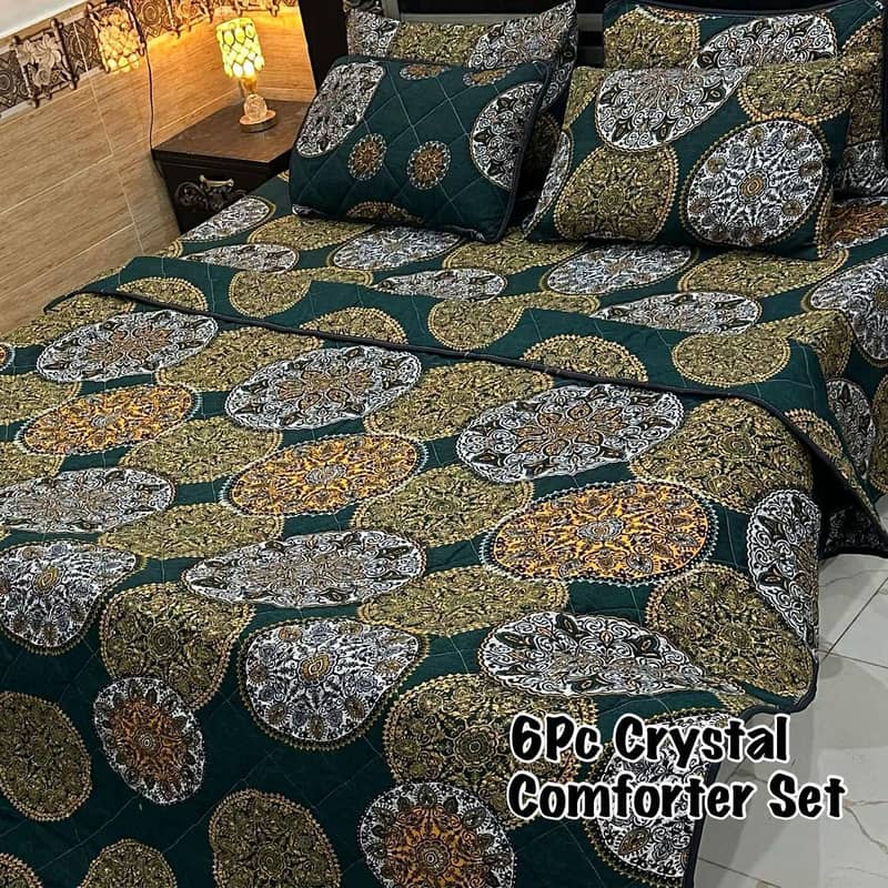 *6Pc Crystal Comforter Set*
Fabric bedsheets? 1