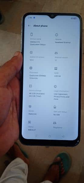 realme C15 4 ram/rom 64 with box charger 4