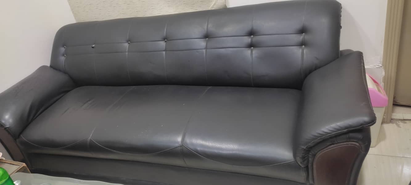 5 seater office sofa black color good condition in  30000 1