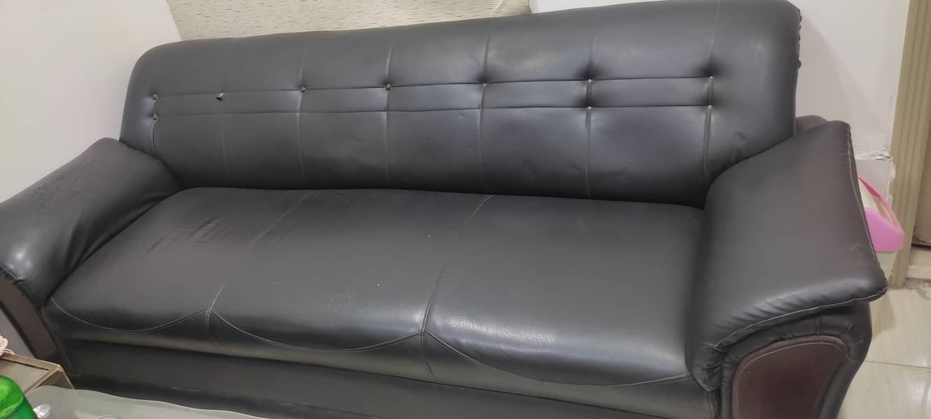 5 seater office sofa black color good condition in  30000 3