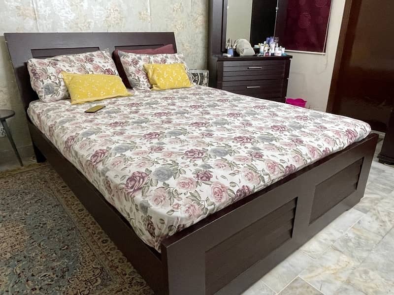 Brown Wooden Bed Set 2