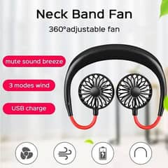 Portable Wearable USB Rechargeable Neckband Fan 0