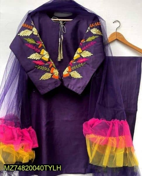 3 Pcs Women's Stitched Koton silk suit 1