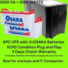Urgent Sale, 1000Watt UPS with 2x Osaka 190 Batteries