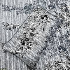 3 pcs crystal printed double bed sheet 0