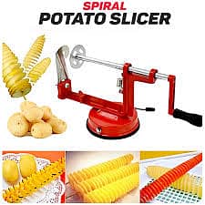 High-Quality Stainless-Steel Spiral Potato Slicer With Non-Slip Rubber