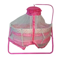 Baby Swing Cot & Cradle with Mosquito Net Baby Jhoola Swing Bed /Stand 0