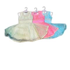 D frock Fansy short frock for kids orquanza frock all sizes available