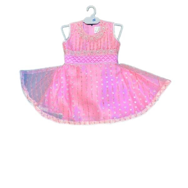 D frock Fansy short frock for kids orquanza frock all sizes available 1