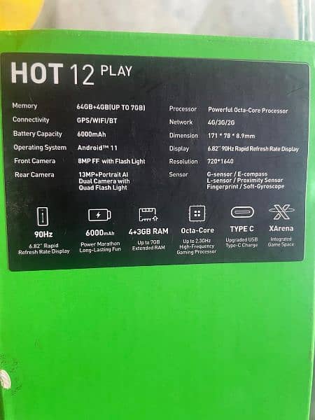 Infinix hot 12 Play 4+3/64 6