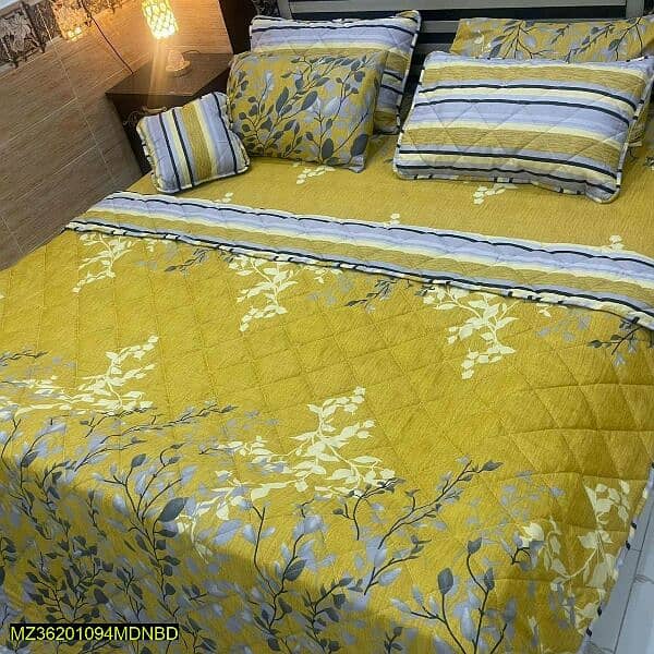 7 Pcs Cotton Printed Double Bed Comfortable Set 0