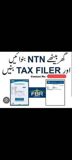 Income Tax Return ,sales Tax , Tax Consultant ,Tax Filer ,NTN , GST