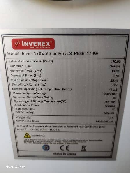 Inverex 170W Solar Panal 2