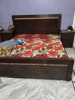bed and side tables for sale . wood 0