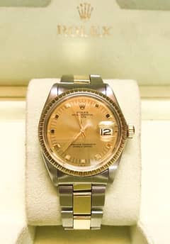 vintage Rolex Oyster Perpetual Date Steel & Gold 1505 watch available 0