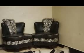 2 single sofas regzine zebra printed 0