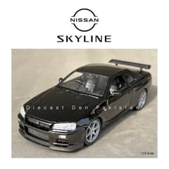 Nissan Skyline R34 Black 1/24 Scale