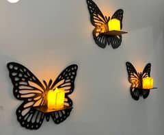 MDF Wall Decoration Butterfly, Pack of 3 0