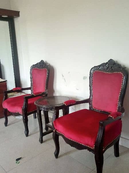 room chairs / office chairs pure wood with table 0