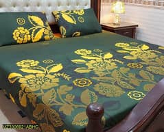 3 pc cotton printed double bedsheet 0