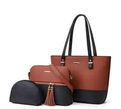 Leather Plain Shoulder Bags In 3 Different colors Available.