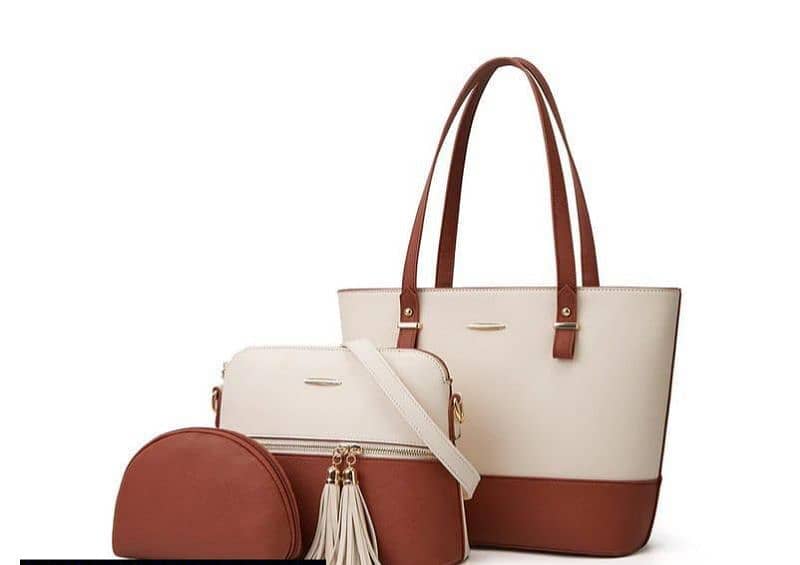 Leather Plain Shoulder Bags In 3 Different colors Available. 1