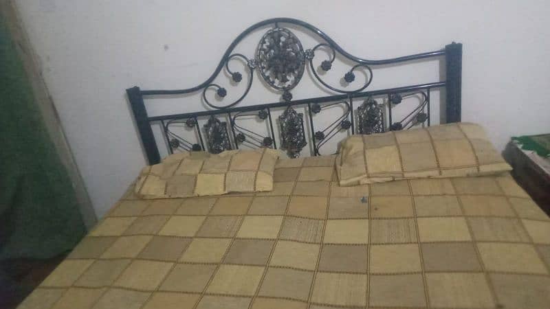 (Iron Double Bed With Mattress For Sale. ) 3