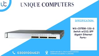 WS-C3750G-12S-S Switch w/(12) SFP Gigabit Ethernet Ports-