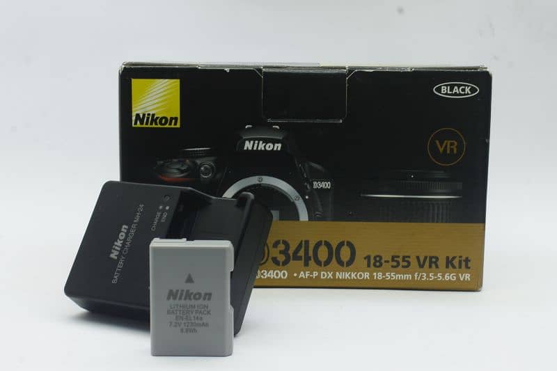 Nikon D3400 with  lens 18-55mm 8