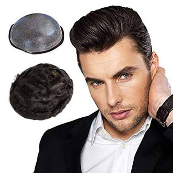 Men original hair cap wig (0'3'0'6'4'2'3'9'1'0'1). 6