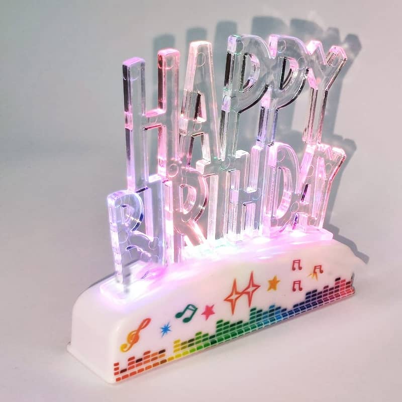 Birthday LED Light Multicolor Happy Birthday Cake Decoration 0