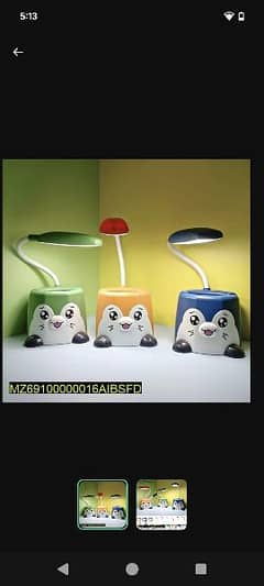 cute penguin table LED study lamp