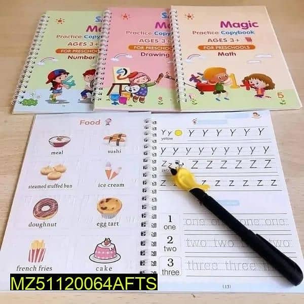 Combo Pack 8.5 Writing Tablet And 4 Pcs Sank Magic Practice Books 3