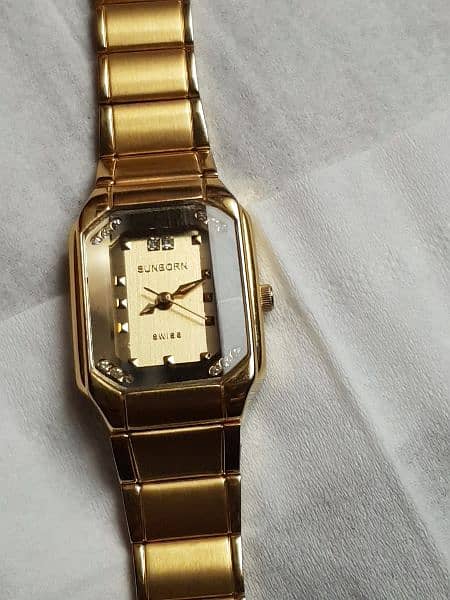 23 K Gold Plated - Original SUNBORN Swiss Men's wrist watch 1