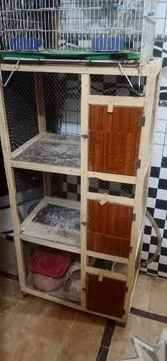 3 portion wood cage and 2 singal portion cage